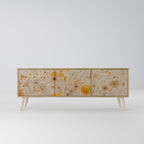 MORNING GLADE Mueble de TV de 3 Puertas en Efecto Roble