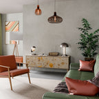 MORNING GLADE Mueble de TV de 3 Puertas en Efecto Roble