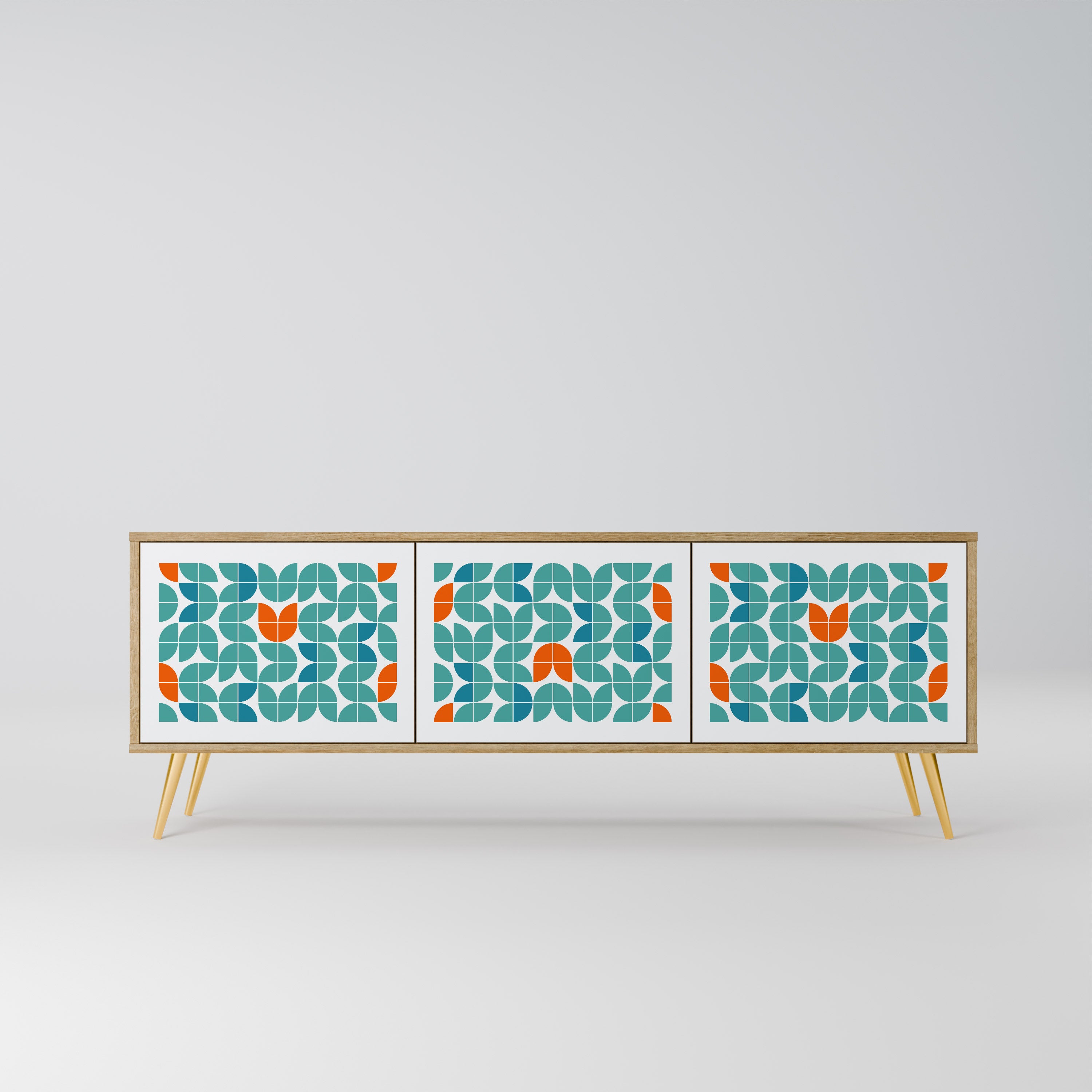 BE THE CHANGE 3-Door TV Stand in Oak Effect