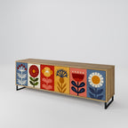 SCANDIC FLOWERET 3-Door TV Stand in Oak Effect