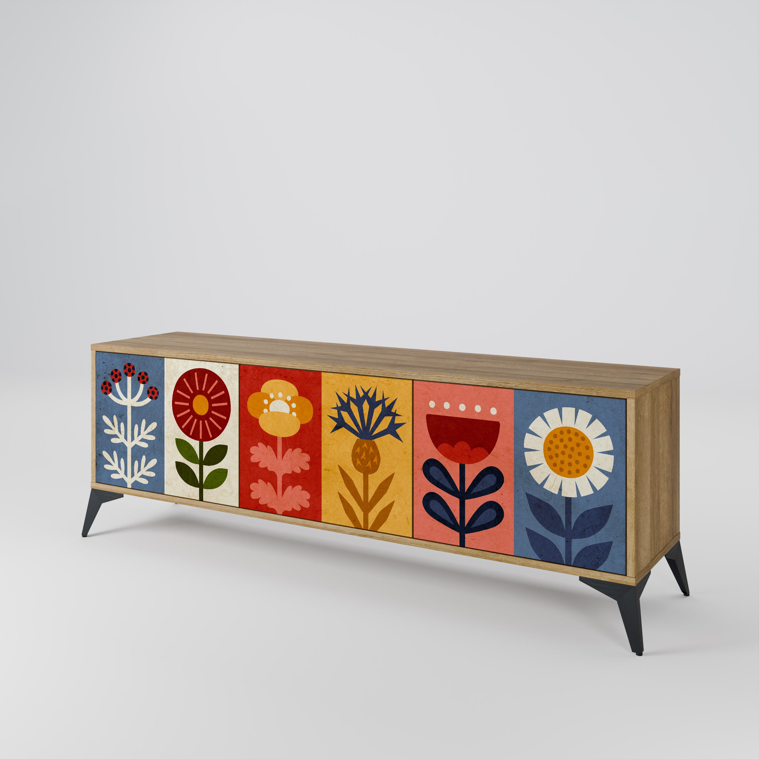 SCANDIC FLOWERET Mueble de TV de 3 Puertas