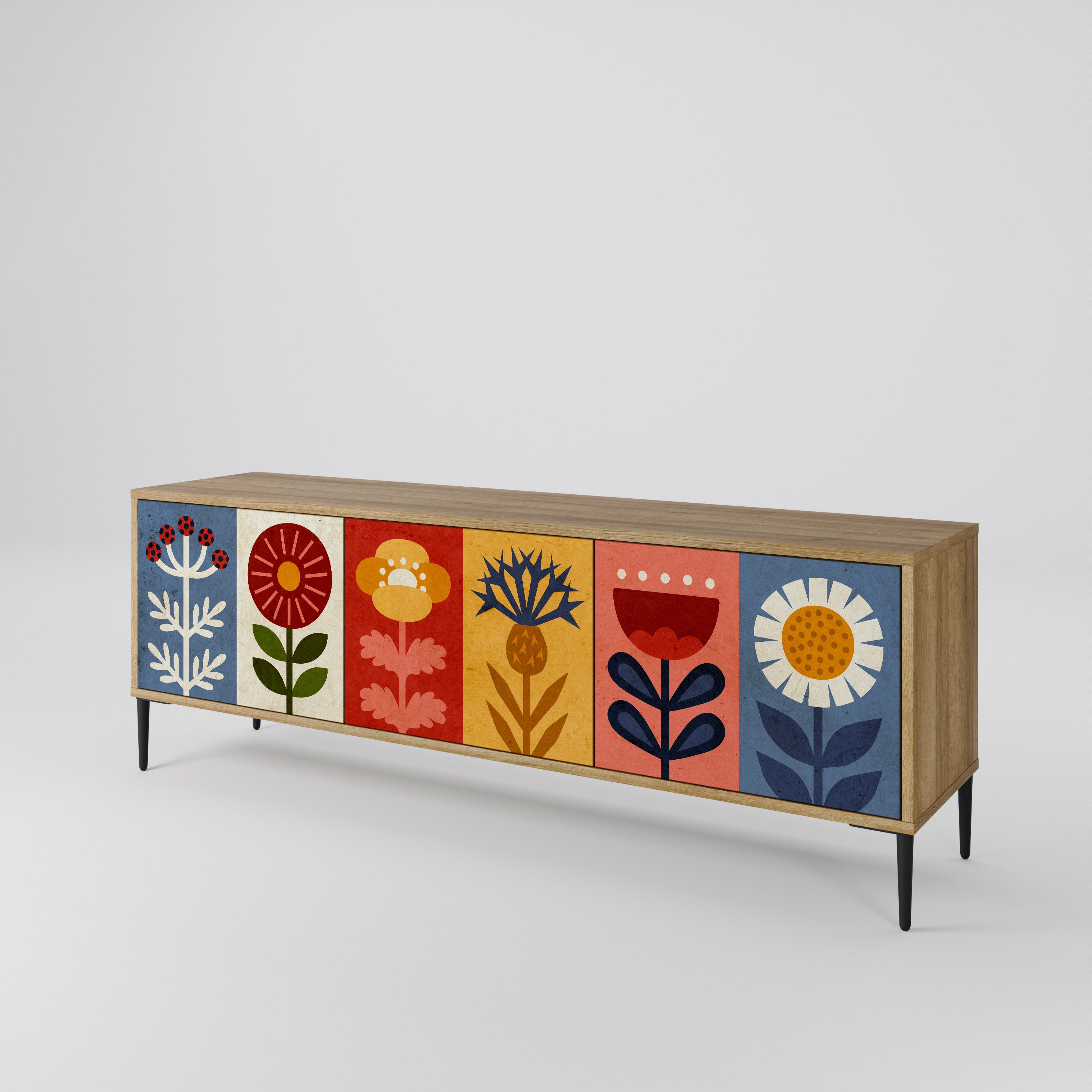 SCANDIC FLOWERET Mueble de TV de 3 Puertas