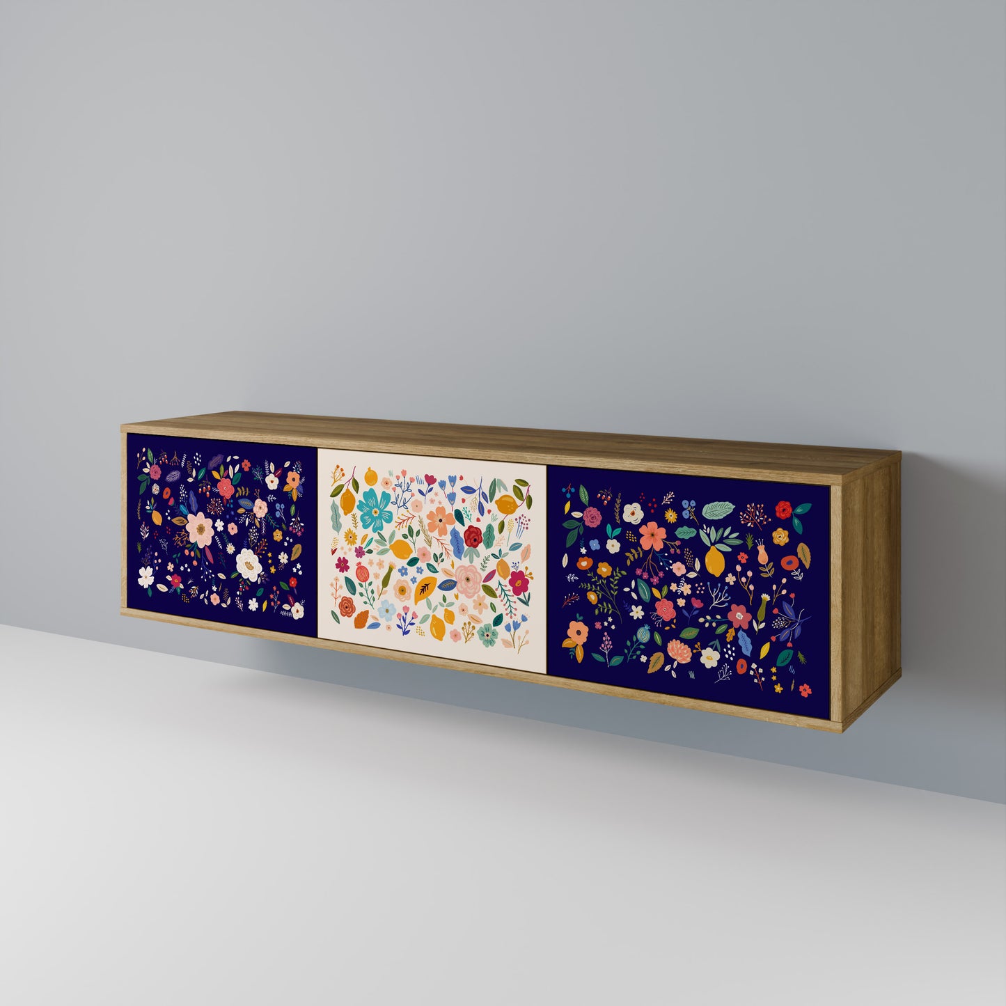 FLORAL COMBINATION Mueble de TV de 3 Puertas