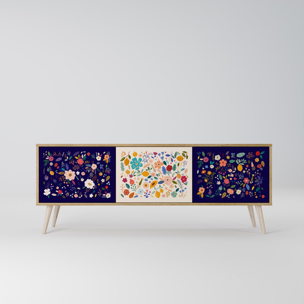 FLORAL COMBINATION Mueble de TV de 3 Puertas