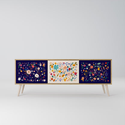 FLORAL COMBINATION Mueble de TV de 3 Puertas