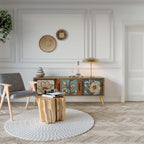 TIMELESS FLORA 3-Door TV Stand in Oak Effect