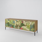 SUCCULENTS KALEIDOSCOPE 3-Door TV Stand in Oak Effect