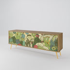 SUCCULENTS KALEIDOSCOPE 3-Door TV Stand in Oak Effect