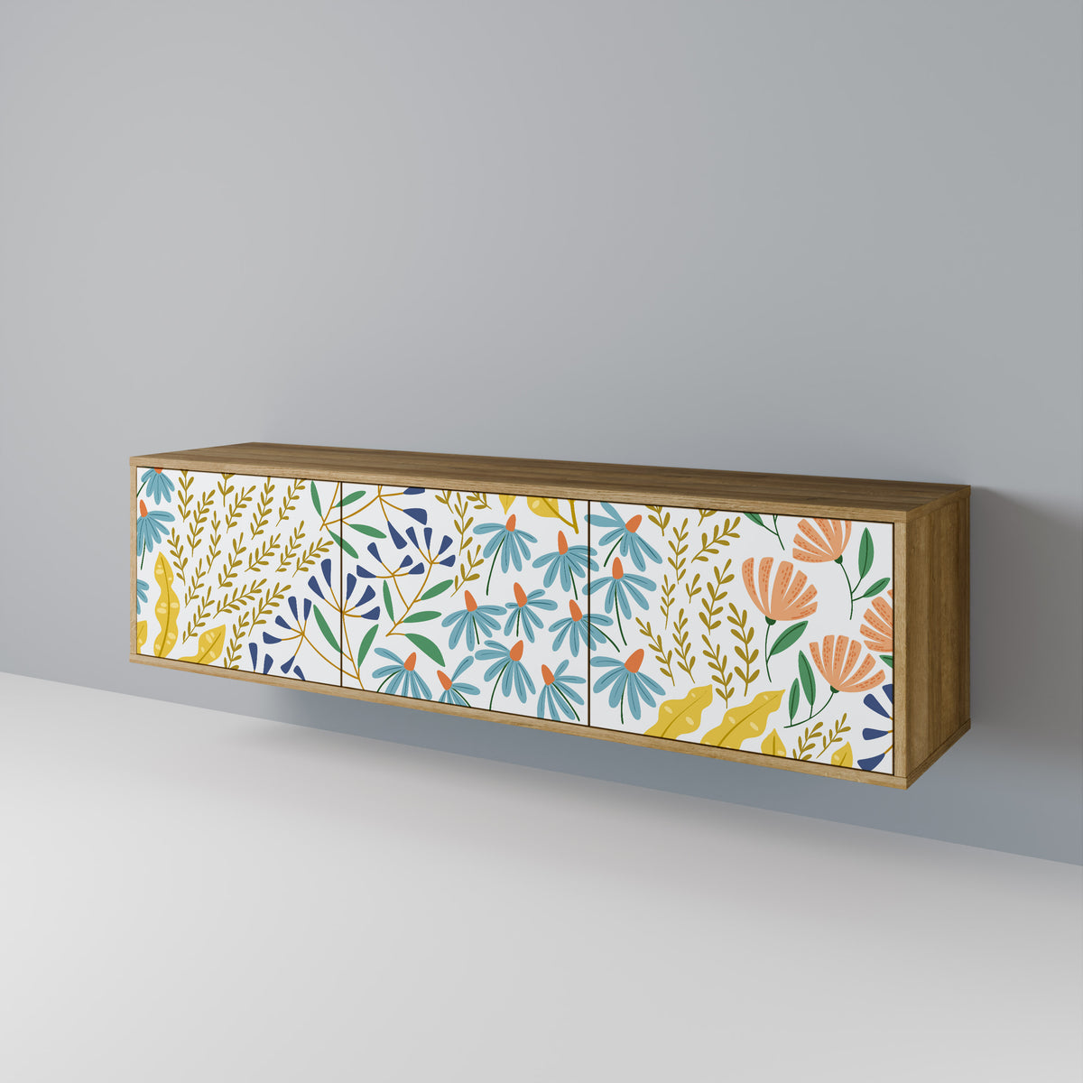 HELLO SPRING Mueble de TV de 3 Puertas