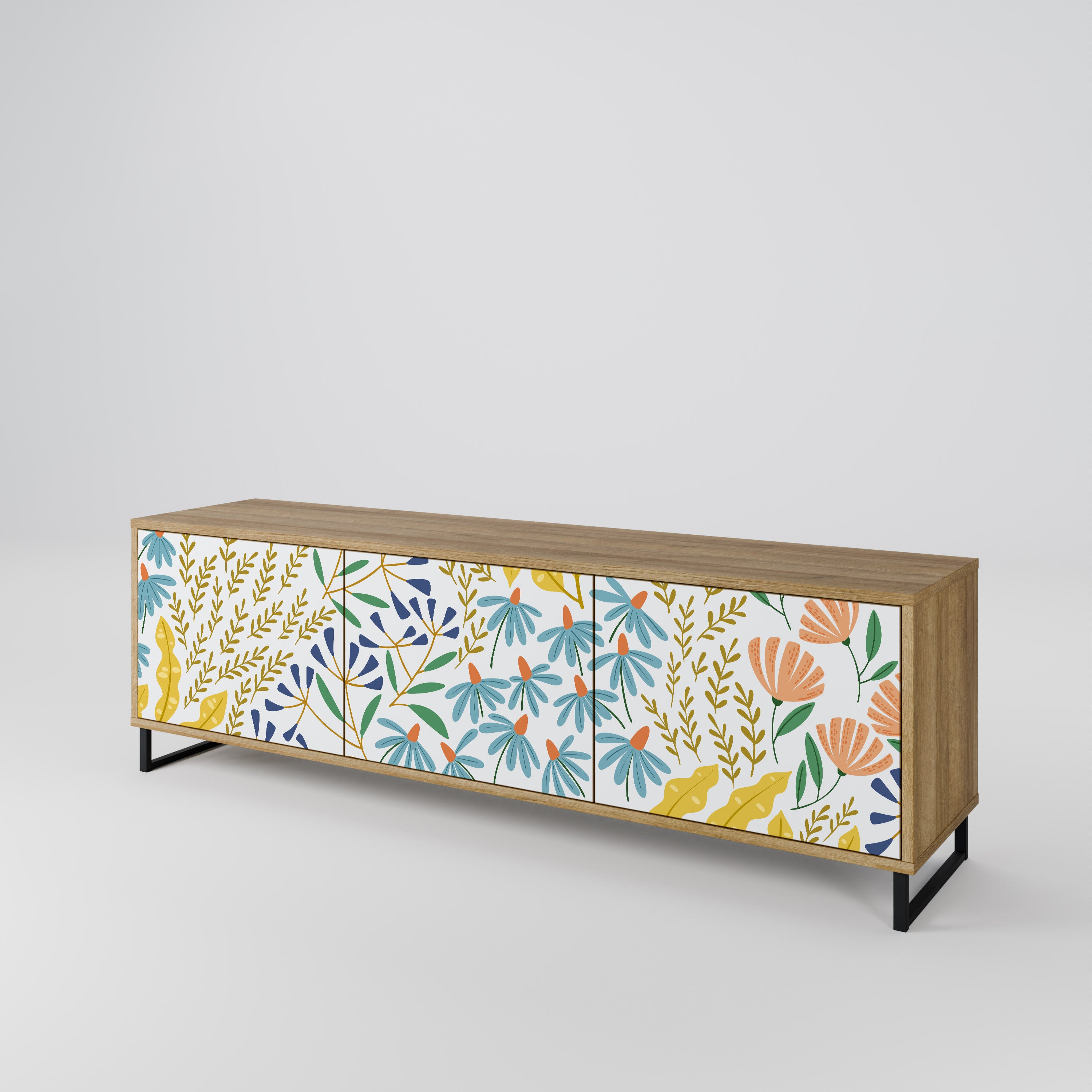 HELLO SPRING Mueble de TV de 3 Puertas