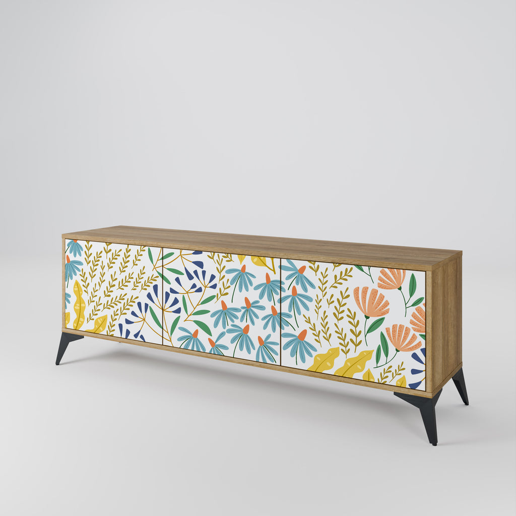 Mueble de TV de 3 puertas HELLO SPRING con efecto roble