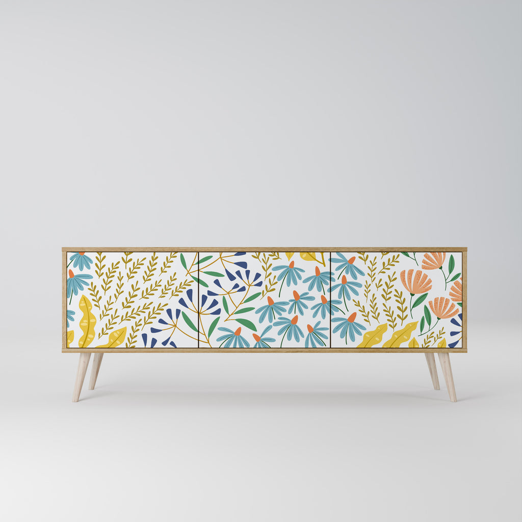 Mueble de TV de 3 puertas HELLO SPRING con efecto roble