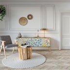 HELLO SPRING 3-Door TV Stand in Oak Effect