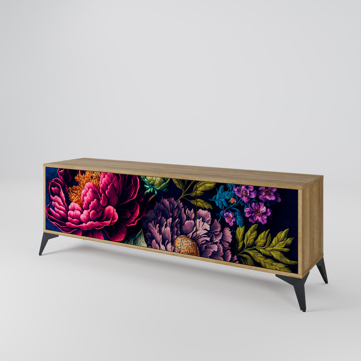 BLOOMING ELEGANCE Mueble de TV de 3 Puertas