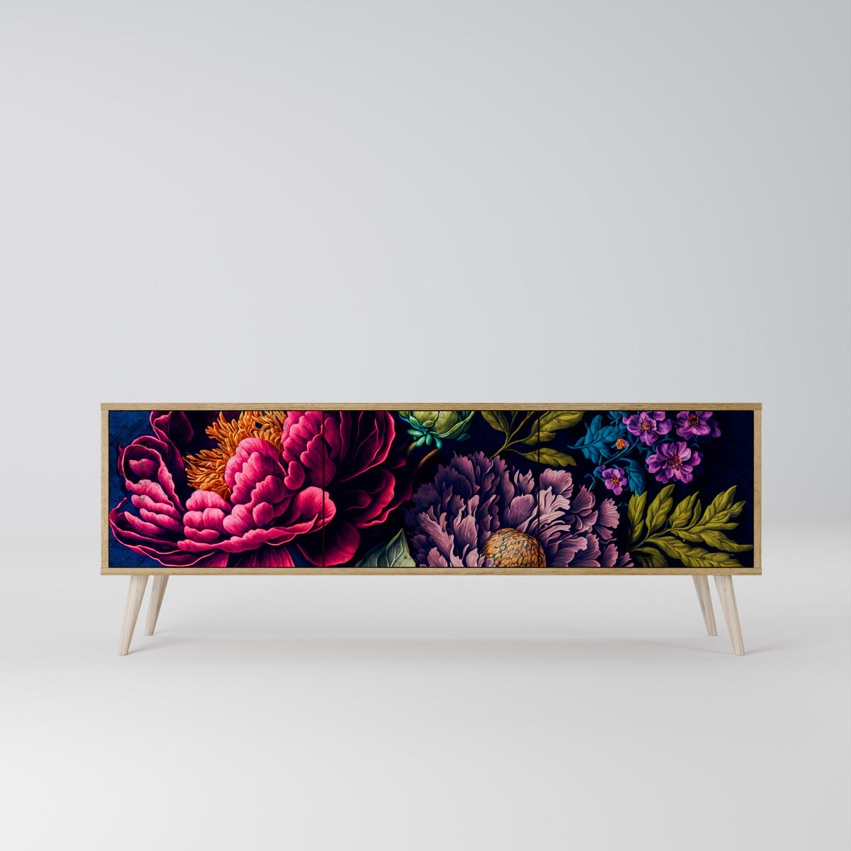 BLOOMING ELEGANCE Mueble de TV de 3 Puertas