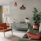 NIGHT LADY Mueble de TV de 3 Puertas en Efecto Roble