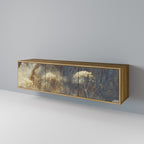 GENTLE POWER 3-Door TV Stand in Oak Effect