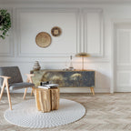 GENTLE POWER 3-Door TV Stand in Oak Effect