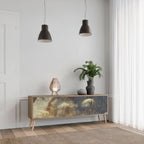 GENTLE POWER 3-Door TV Stand in Oak Effect