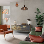 GENTLE POWER 3-Door TV Stand in Oak Effect