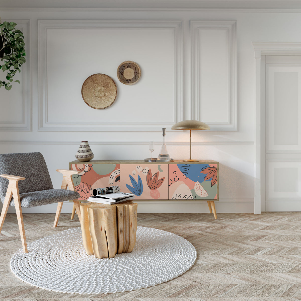 PASTEL DESTINY Mueble de TV de 3 Puertas
