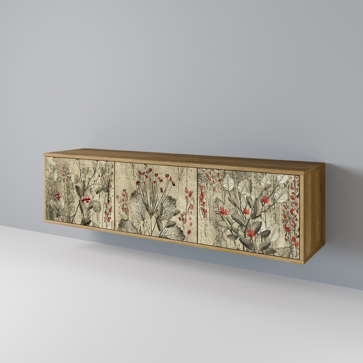 HERBAL GRACE 3-Door TV Cabinet