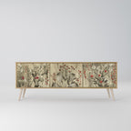 HERBAL GRACE 3-Door TV Stand in Oak Effect