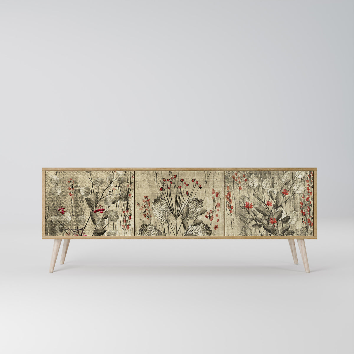 HERBAL GRACE Mueble de TV de 3 Puertas
