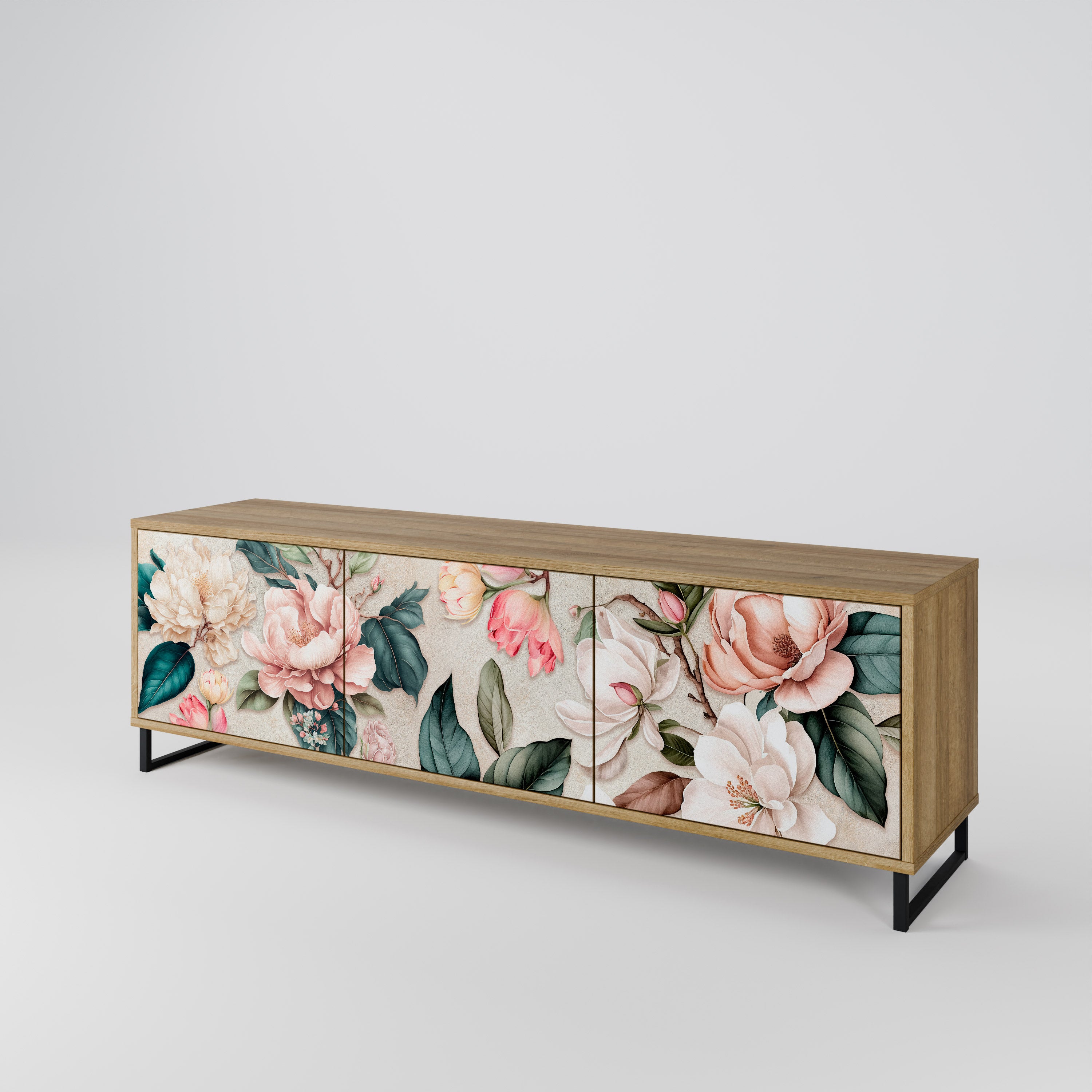 FLORAL GRACE Mueble de TV de 3 Puertas