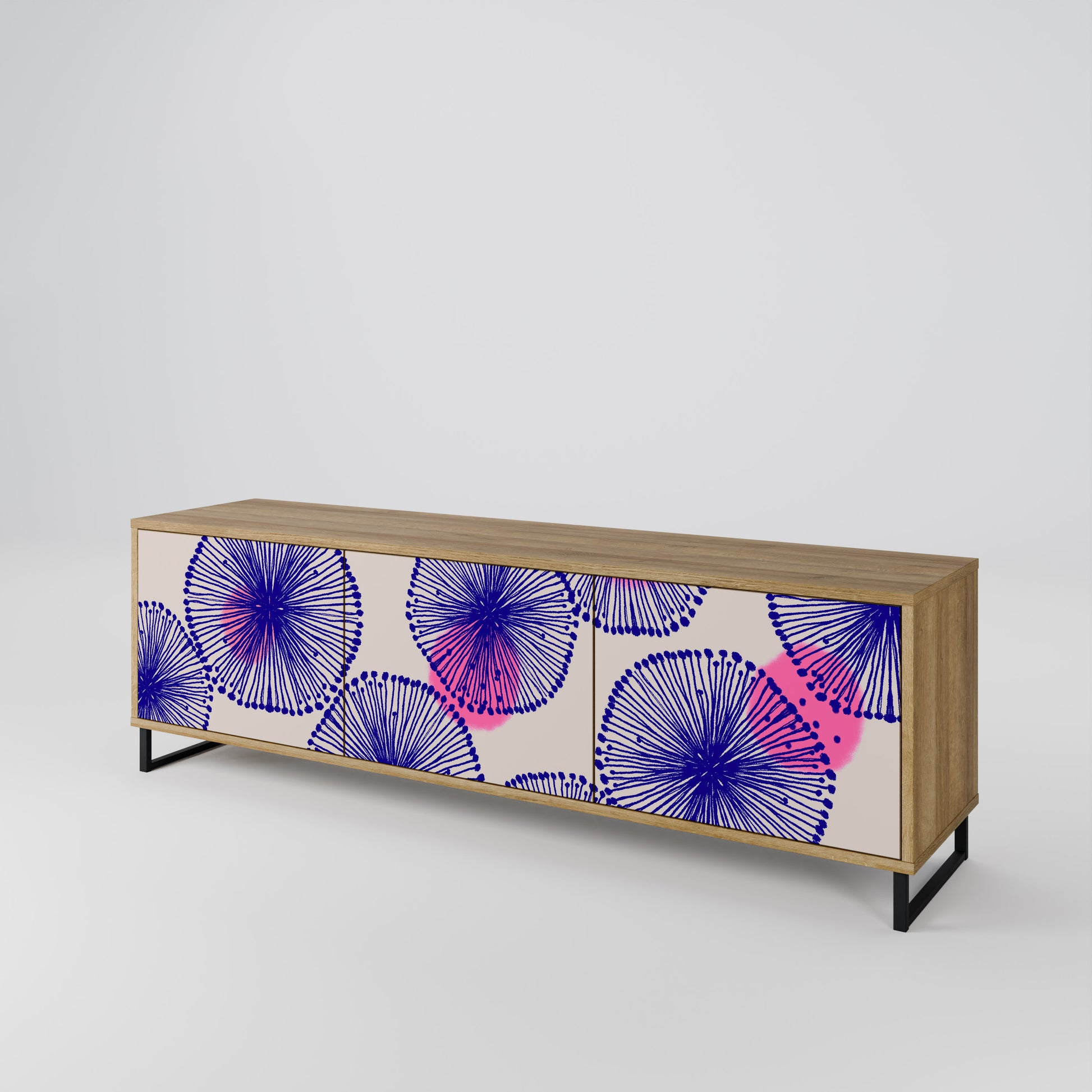MAGIC NATURE 3-Door TV Stand in Oak Effect