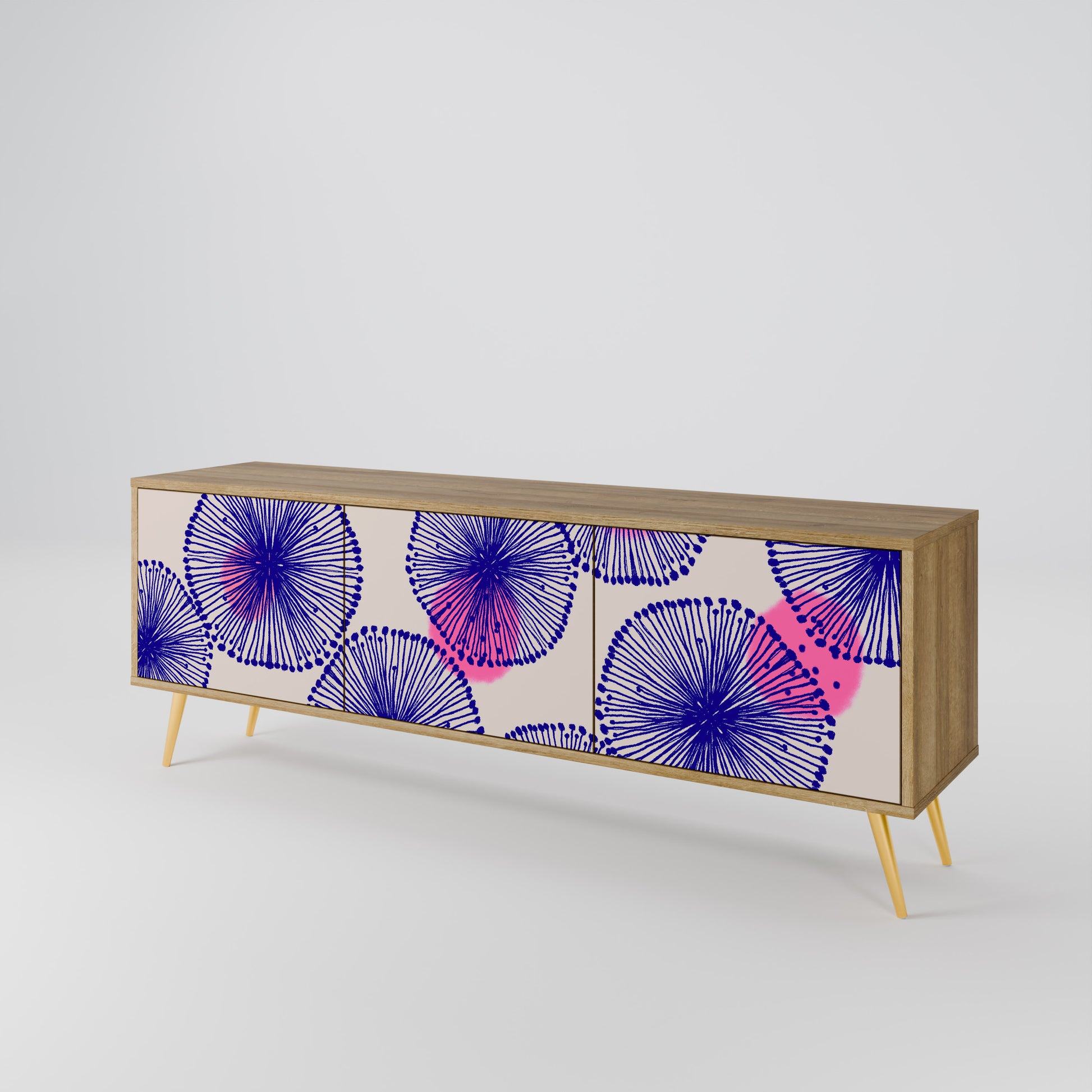 MAGIC NATURE 3-Door TV Stand in Oak Effect