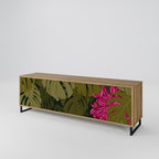 TROPICAL BEAUTY 3-Door TV Stand in Oak Effect
