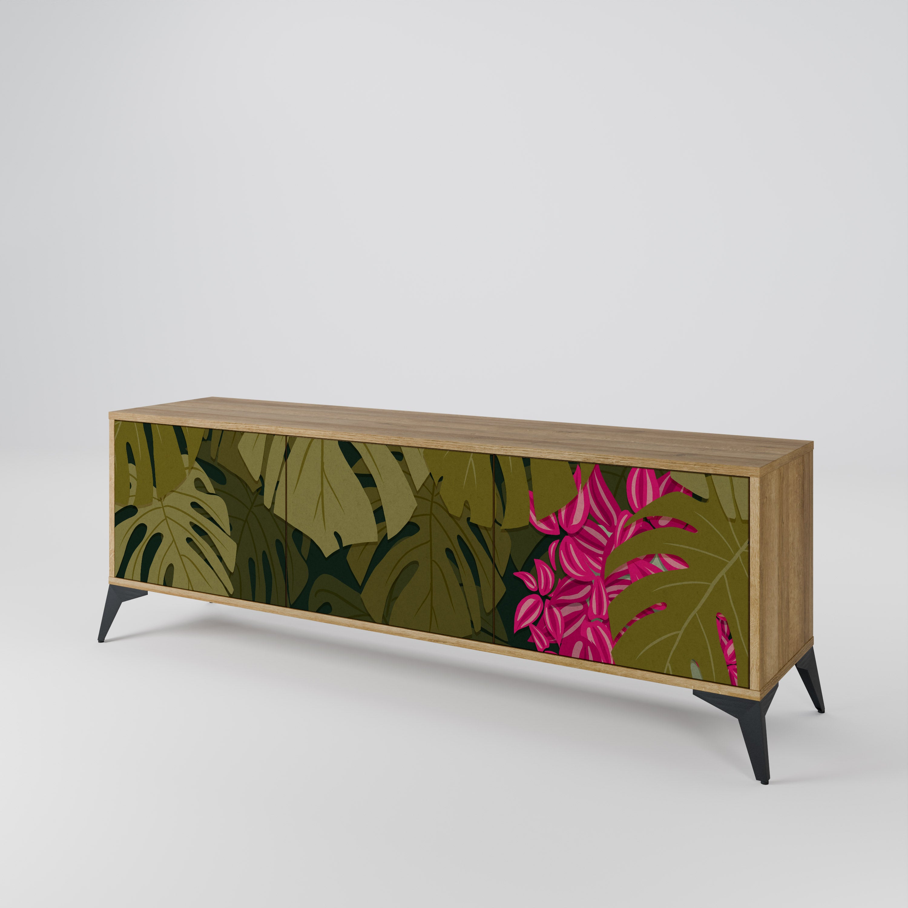 TROPICAL BEAUTY Mueble de TV de 3 Puertas