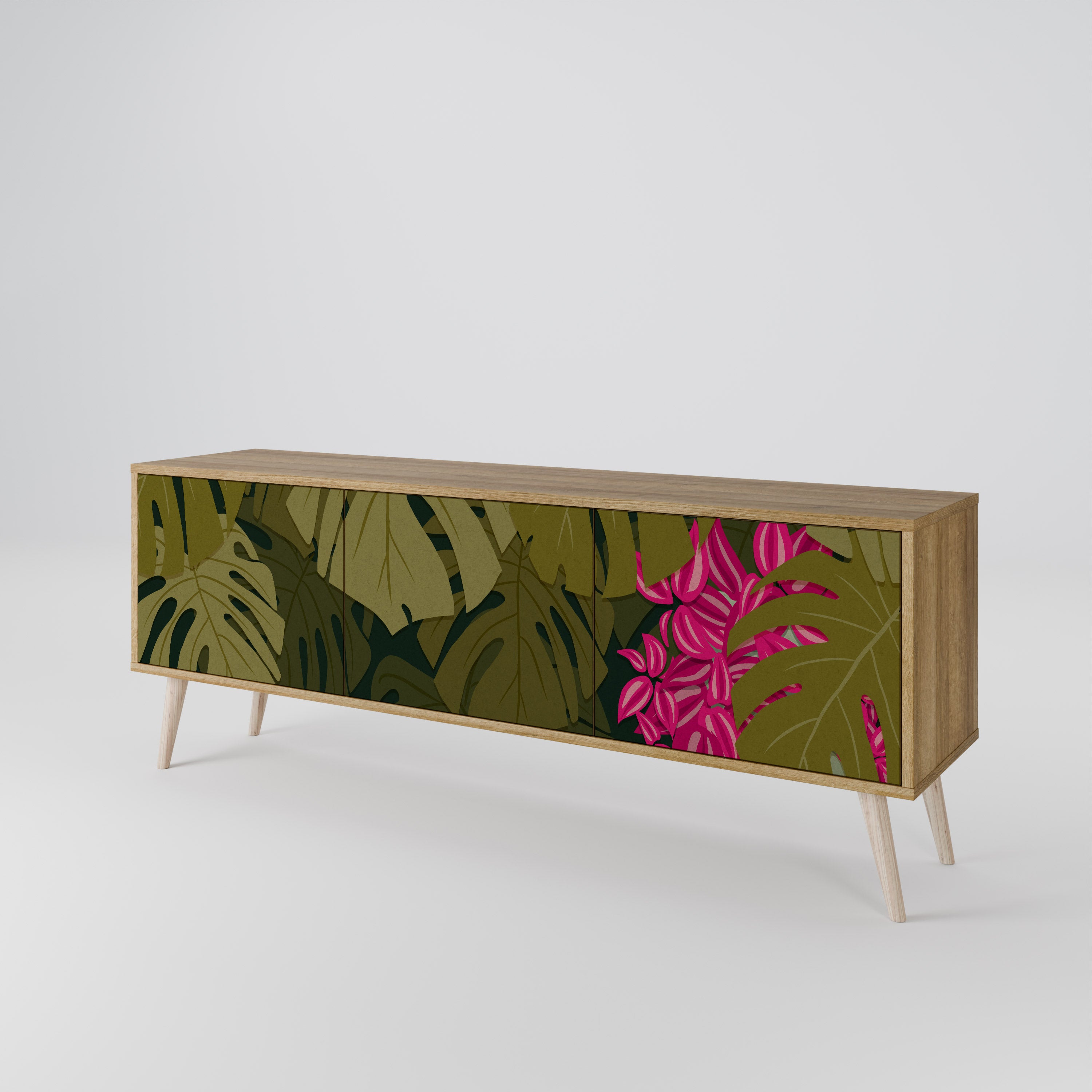 TROPICAL BEAUTY Mueble de TV de 3 Puertas