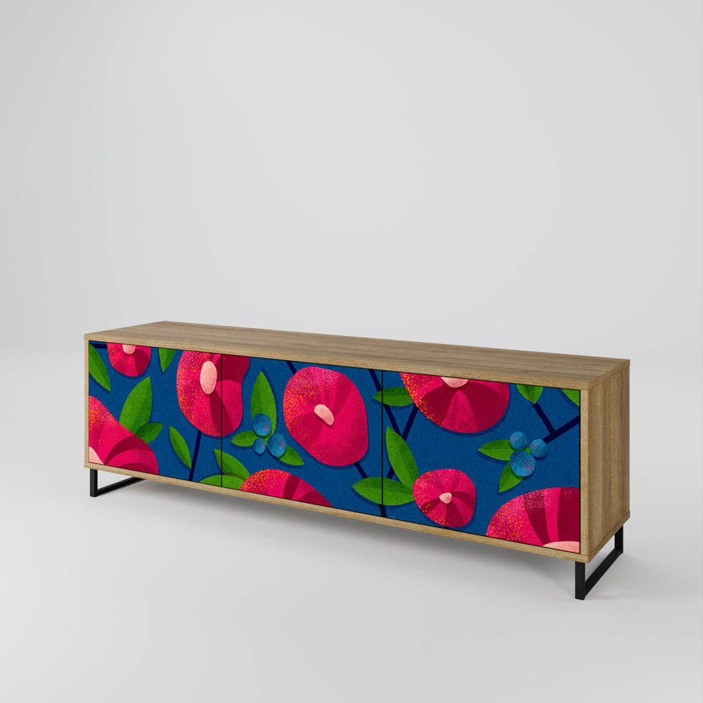 SPRING THOUGHTS 3-Door TV Stand in Oak Effect