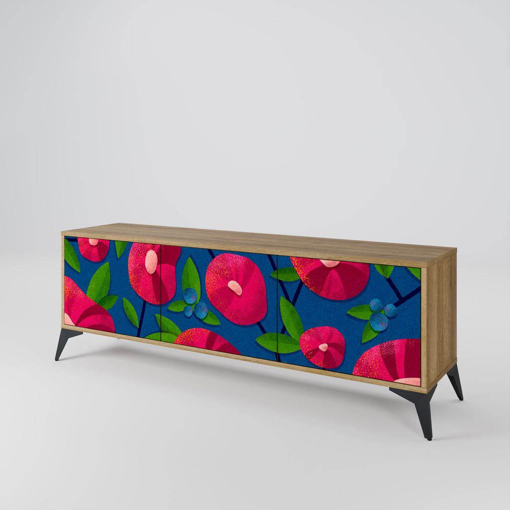SPRING THOUGHTS 3-Door TV Stand in Oak Effect