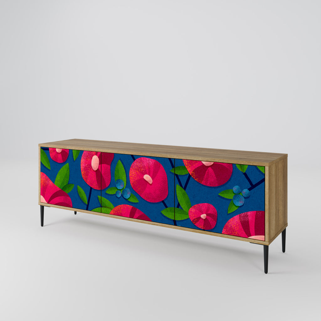 SPRING THOUGHTS 3-Door TV Stand in Oak Effect