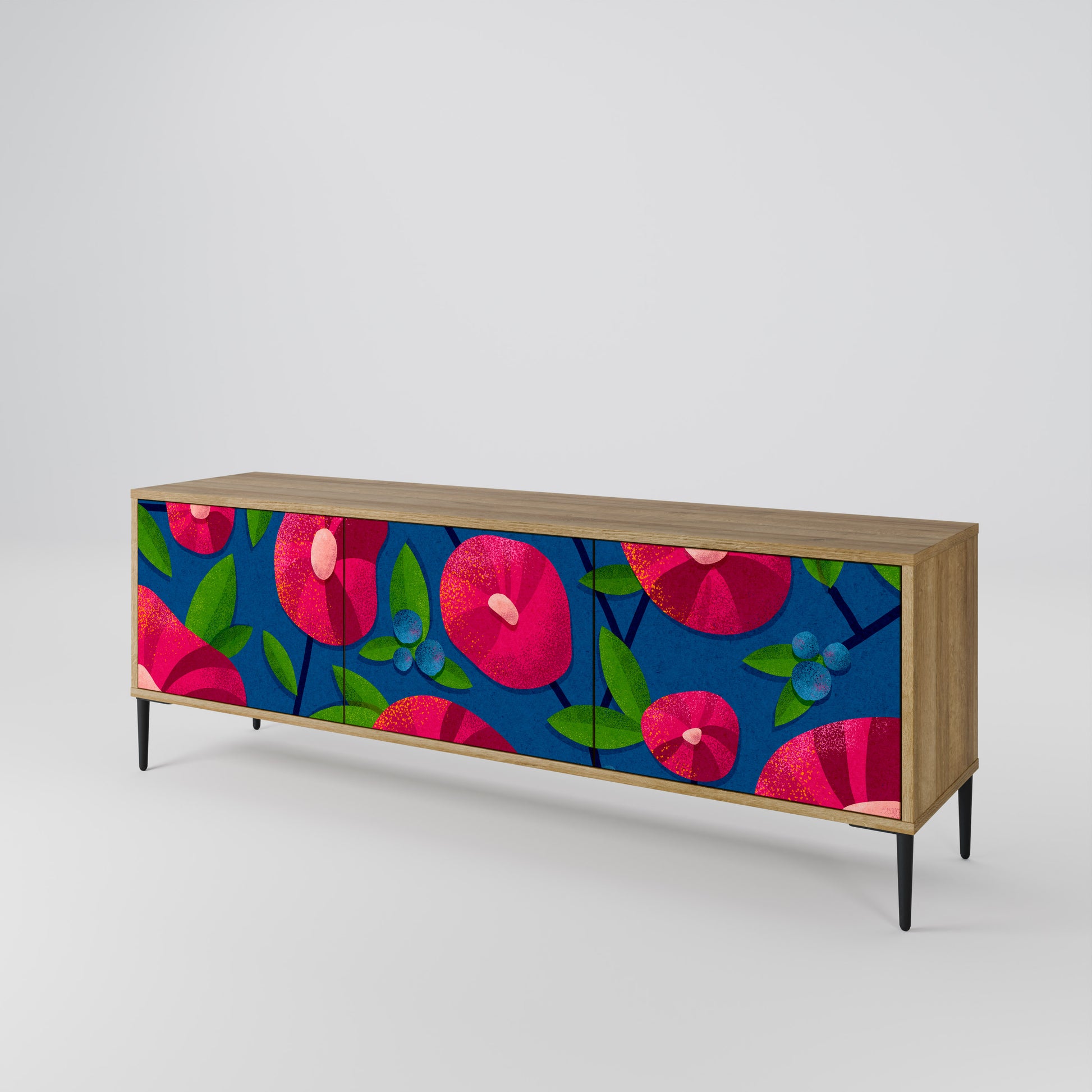 SPRING THOUGHTS 3-Door TV Stand in Oak Effect