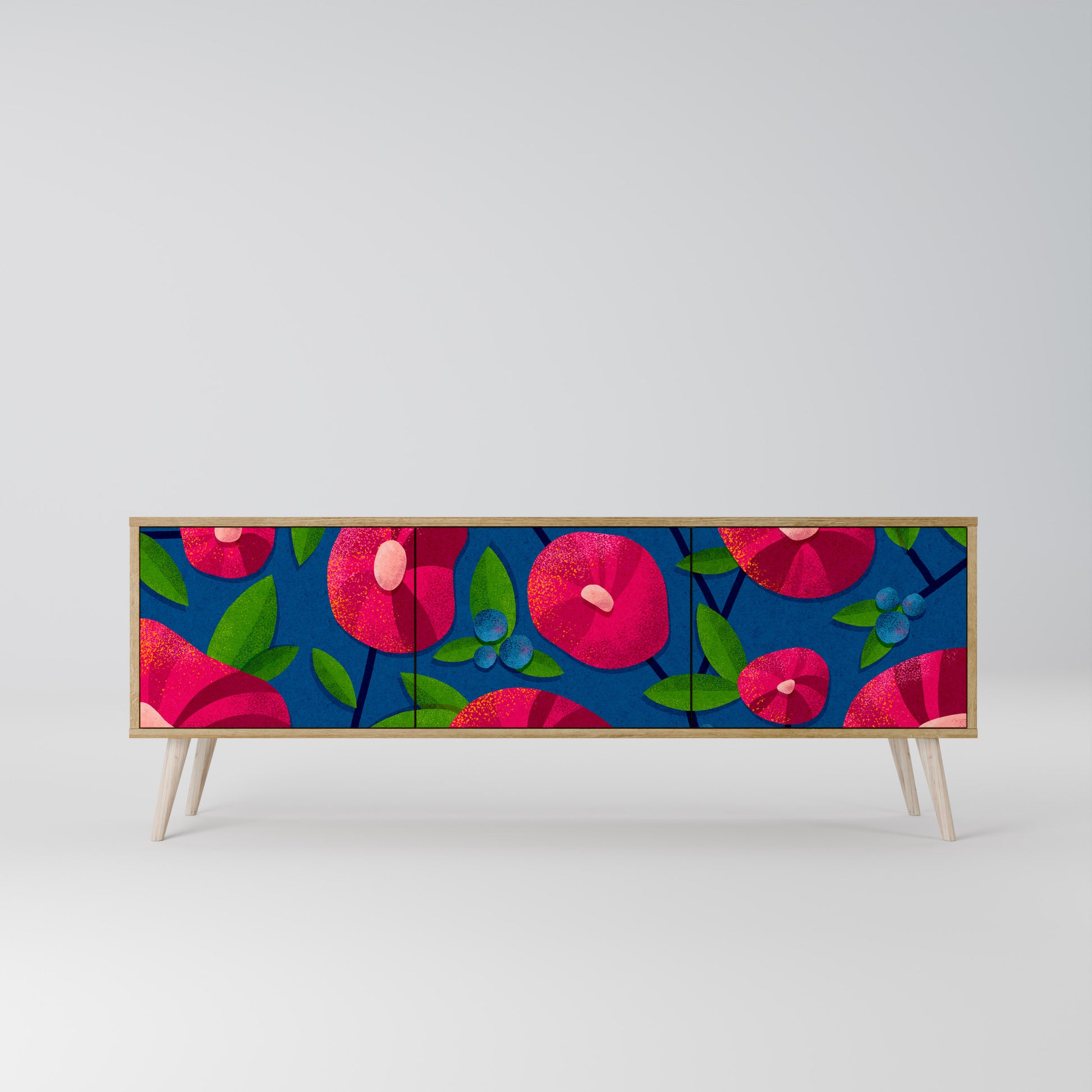 SPRING THOUGHTS 3-Door TV Stand in Oak Effect