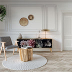 PURE BLOSSOM Mueble de TV de 3 Puertas en Efecto Roble