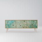 BLOOMING CHARM 3-Door TV Stand in Oak Effect