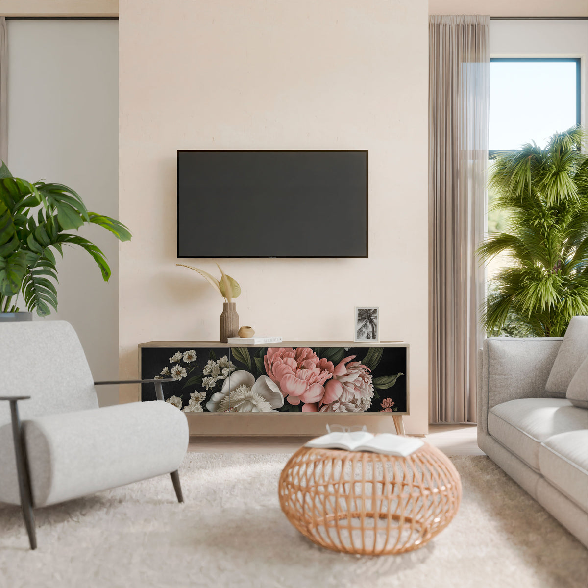 LUSH ELEGANCE Mueble de TV de 3 Puertas