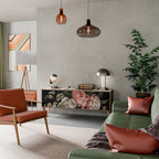 LUSH ELEGANCE 3-Door TV Stand in Oak Effect