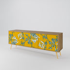 YELLOW CHINOISERIE Mueble de TV de 3 Puertas en Efecto Roble