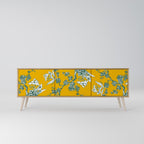 YELLOW CHINOISERIE Mueble de TV de 3 Puertas en Efecto Roble