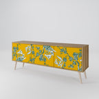 YELLOW CHINOISERIE Mueble de TV de 3 Puertas en Efecto Roble
