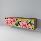 FRAGILE BEAUTY 3-Door TV Stand in Oak Effect