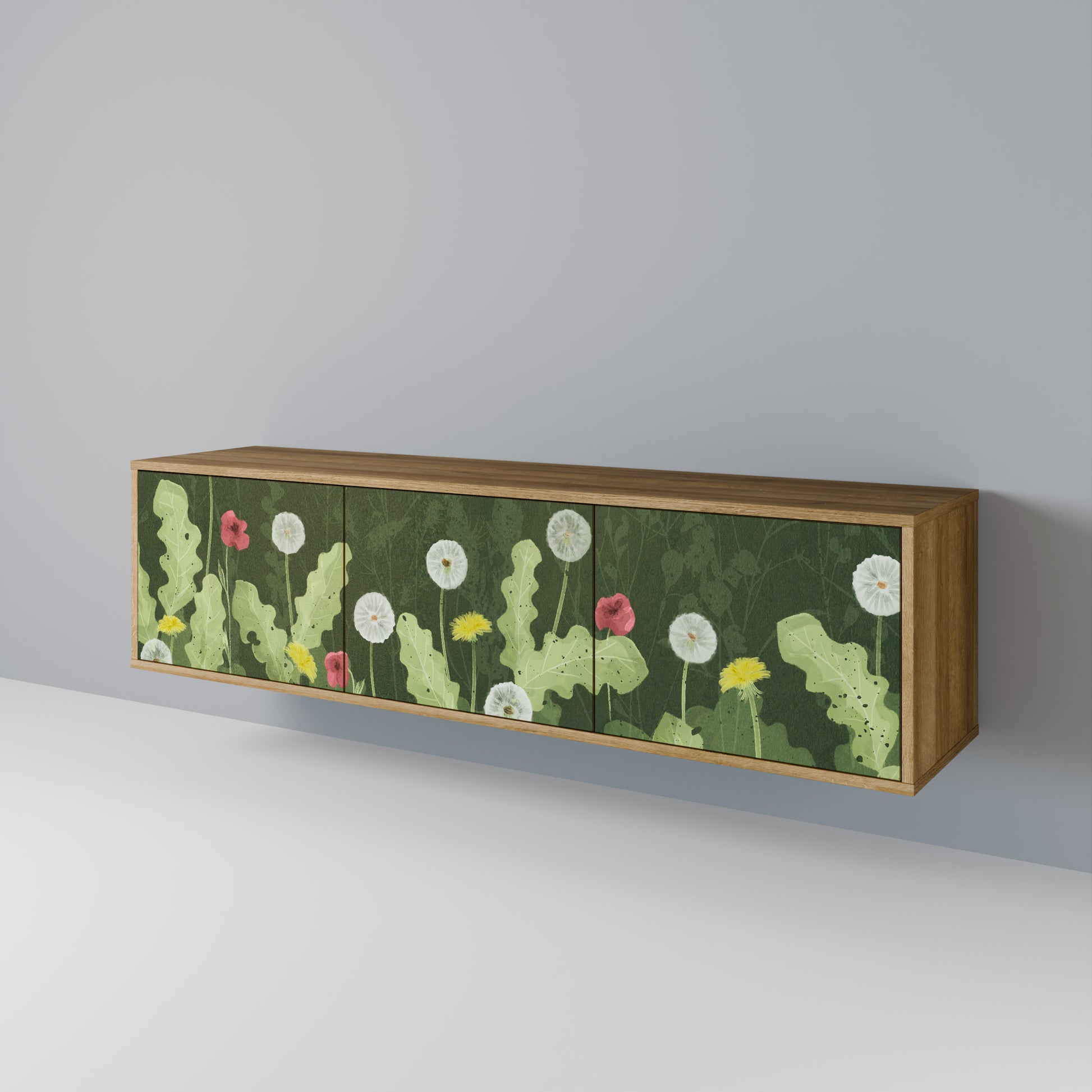 DANDELION AMUSE 3-Door TV Stand in Oak Effect