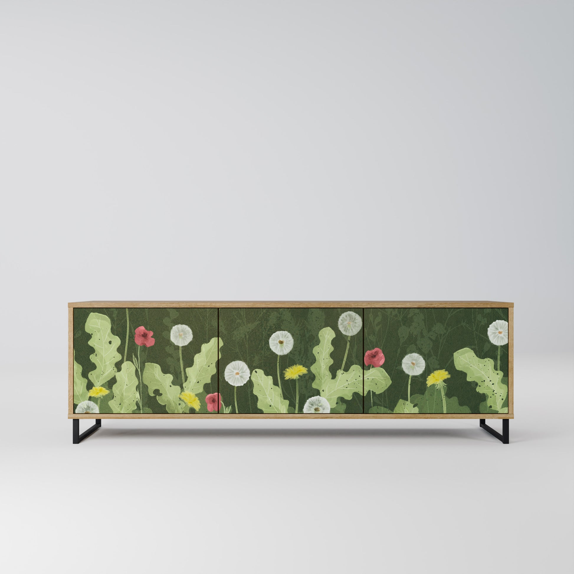 DANDELION AMUSE 3-Door TV Stand in Oak Effect