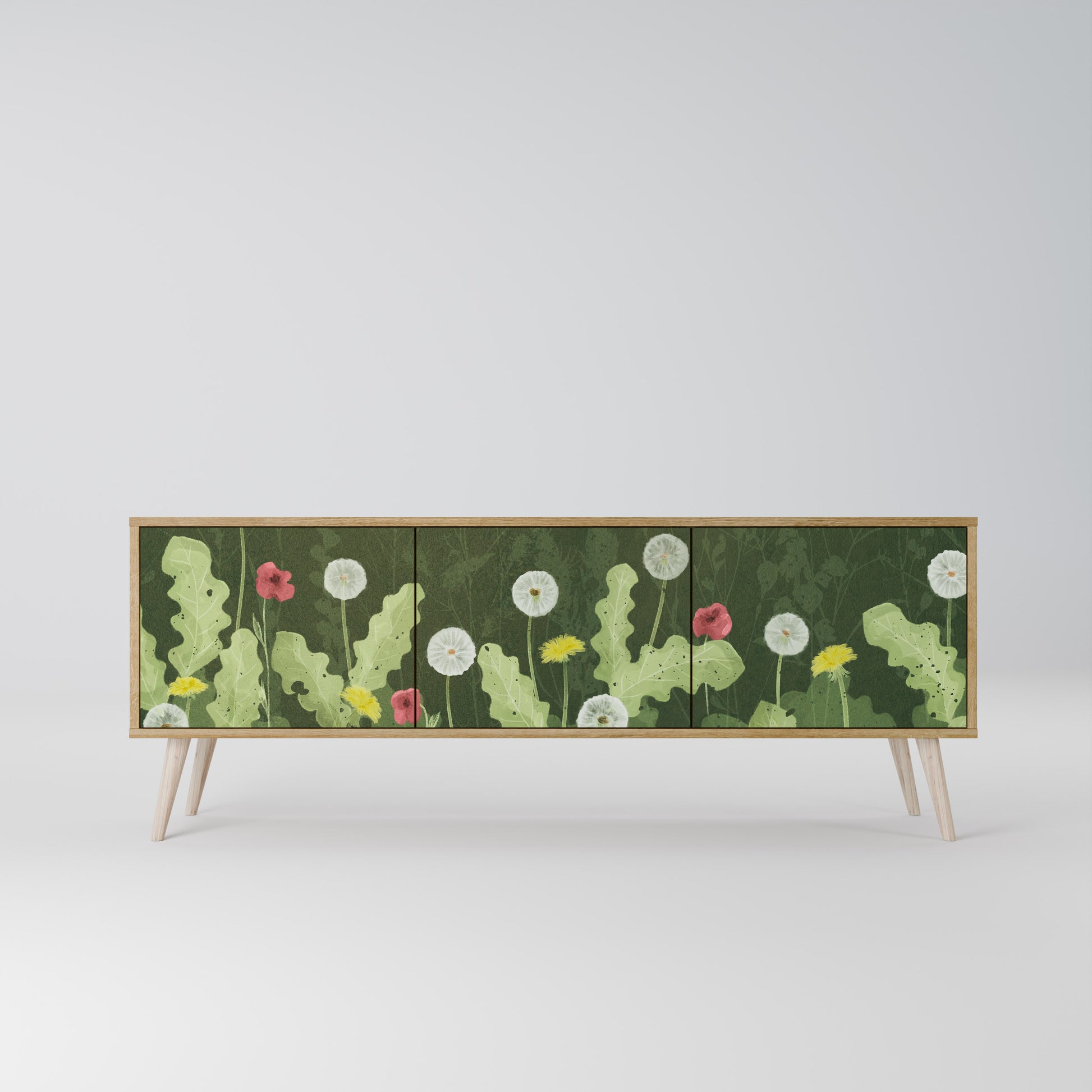 DANDELION AMUSE 3-Door TV Stand in Oak Effect